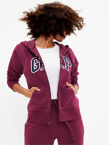 Gap Red Burgundy Logo Zip Up Hoodie (K41217) | €27