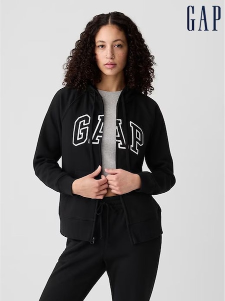 Gap Black Logo Zip Up Hoodie (K41220) | €31