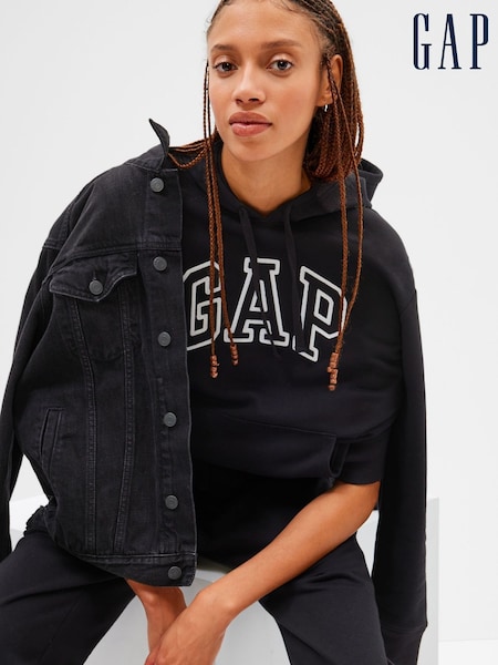 Gap Black Pullover Logo Vintage Fleece-Lined Hoodie (K41242) | €40