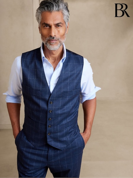 Banana Republic Blue Perfect Flannel Suit Waistcoat (K41326) | €101