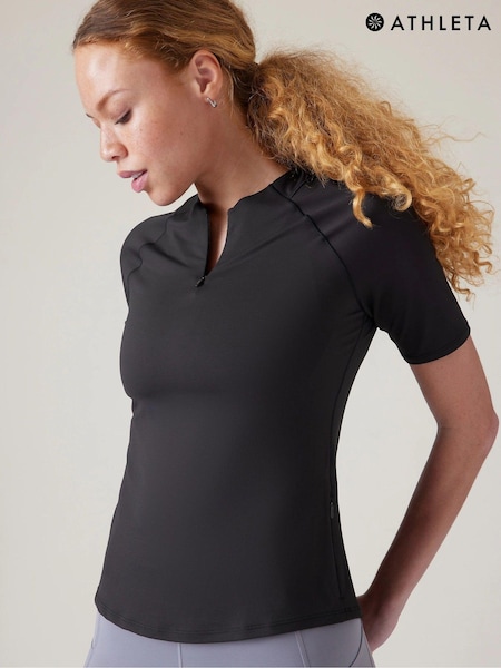 Athleta Black Sunchaser 3/4 Sleeve T-Shirt (K41834) | €22