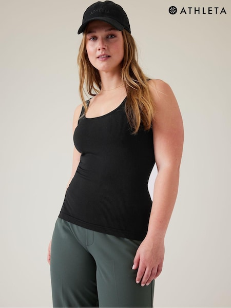 Athleta Black Scoop Neck Seamless Tank Top (K41846) | €13