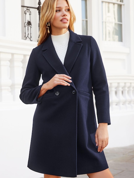 Friends Like These Navy Blue Tailored Double Breasted Coat (K42419) | €30