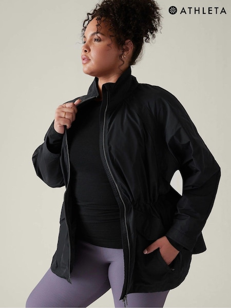 Athleta Black Westerley High Neck Windbreaker Jacket (K42486) | €200