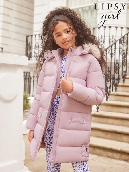 Flieder - Lipsy Longline Duvet School Coat (K43052) | 44 € - 50 €