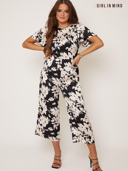 Girl In Mind Blush Floral Laura Culotte Open Back Jumpsuit (K43200) | € 31