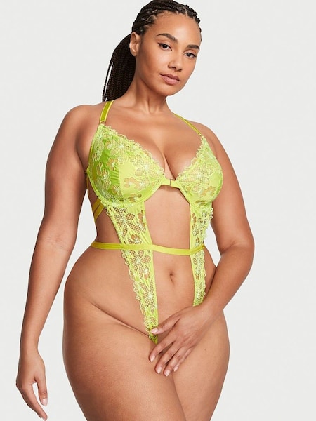 Victoria's Secret Limelight Green Floral Embroidered Bodysuit (K43432) | €25