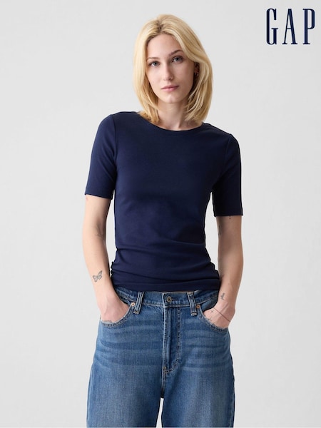 Gap Blue Short Sleeve Modern Cotton-Modal Crew Neck T-Shirt (K43866) | €22.50