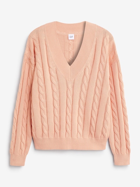 Gap Pink Cable-Knit V-Neck Jumper (K43895) | €30