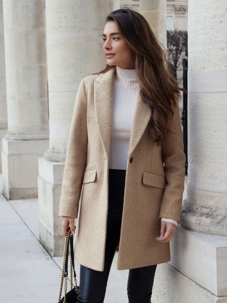 Friends Like These Camel Boucle Tailored Single Button Coat (K44145) | €38
