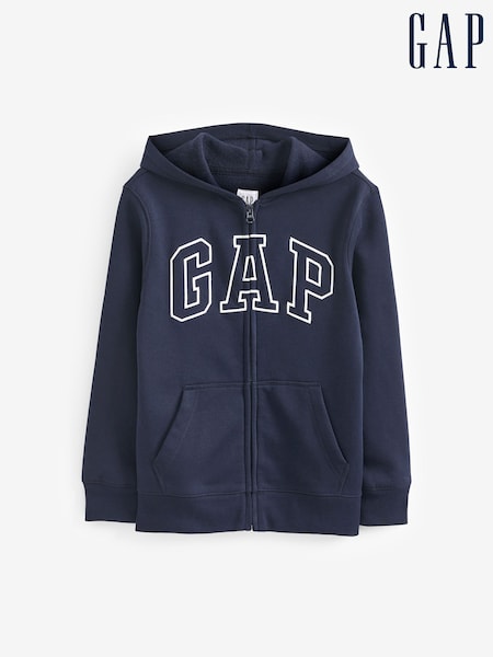 Gap Navy Blue Logo Zip Up Hoodie (4-13yrs) (K44384) | €29