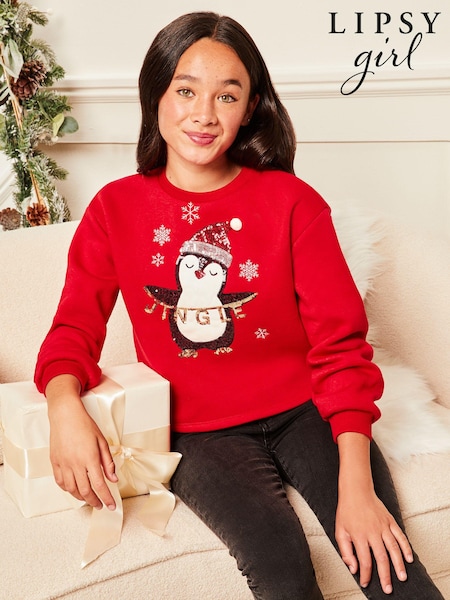 Lipsy Red Christmas Sweatshirt (K45349) | €16.50 - €22