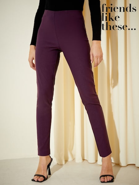 Friends Like These Burgundy Red Sculpting Stretch Trousers (K45359) | AED105