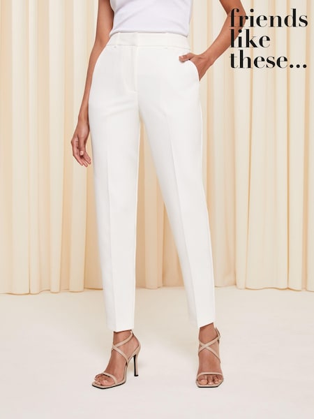 Friends Like These Ivory White Petite Tailored Ankle Grazer Trousers (K45369) | €23