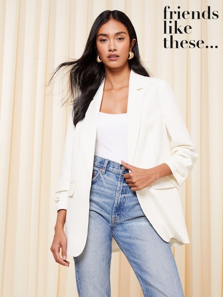 Blanc ivoire - Blazer Friends Like These bord à bord Ajusté (K45378) | € 20