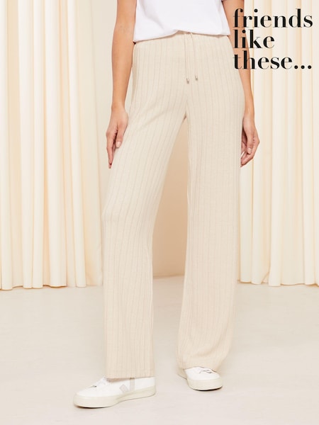 Nude roz - Pantaloni largi striați Friends Like These Jerseu largi (K45461) | 100 LEI