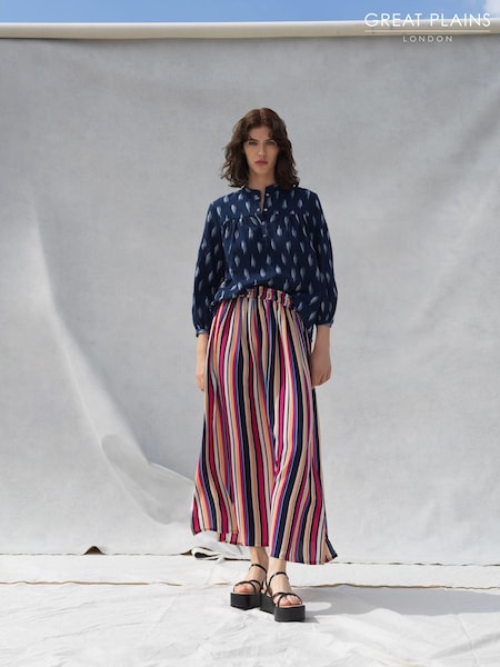 Great Plains White Multi High Summer Stripe Skirt (K45850) | €50