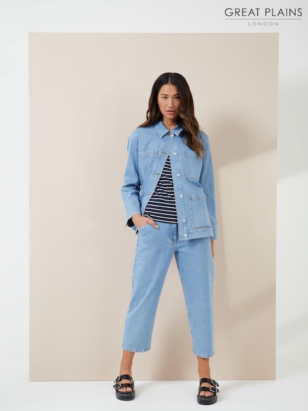 Great Plains Blue Sunwashed Denim Cargo Jacket (K45870) | €46