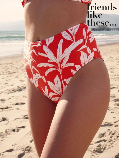 Friends Like These Red Tummy Control High Waisted Bikini Bottoms (K46241) | €10
