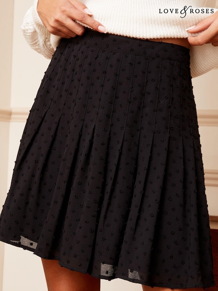 Love & Roses Black Pleated Mini Skirt (K46662) | €20.50