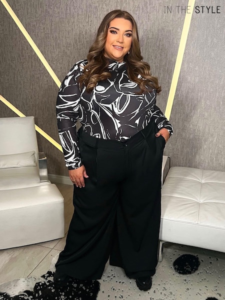 In The Style Black Jess Millichamp Wide Leg Trousers (K46993) | €22