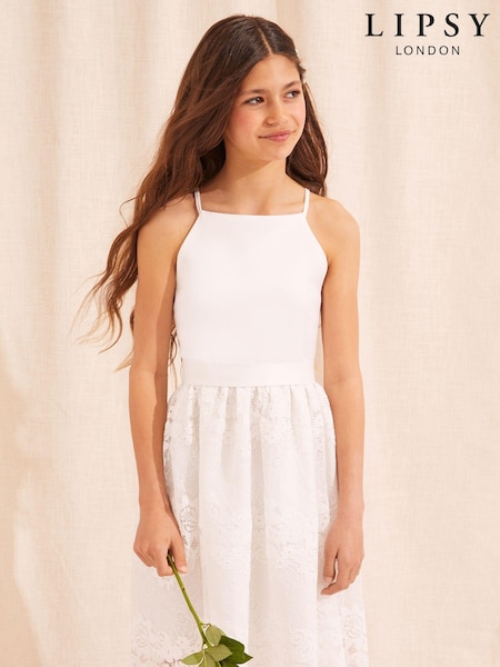 Lipsy Ivory Lace Skirt Occasion Dress (K47134) | €31 - €36
