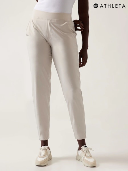 Athleta Cream Brooklyn Mid Rise Featherweight Ankle Trousers (K47315) | €56