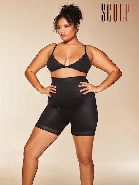 Lipsy Black Sculpt Medium Tummy Control Mid Thigh Shapewear Short (K47555) | 989 UAH