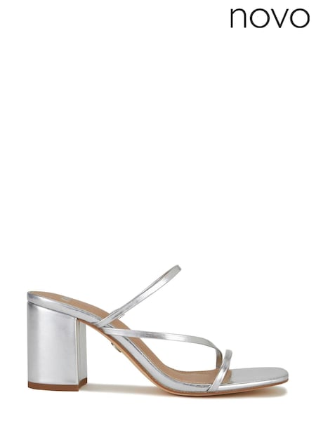 Серебряный - Novo Nata Block Heel Mule (K47705) | €18
