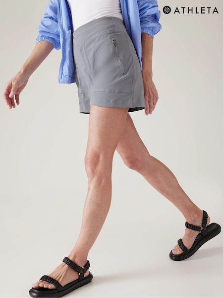 Athleta Grey Cotton Mid Rise North Pocket Shorts (K47743) | €39.50