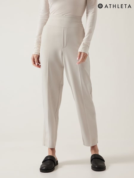 Athleta Cream Endless Mid Rise Taper Trousers (K49055) | €64