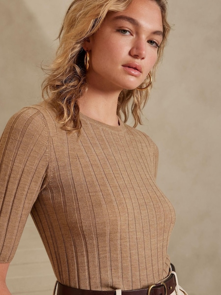 Banana Republic Khaki Green Carino Merino Jumper (K49305) | €64