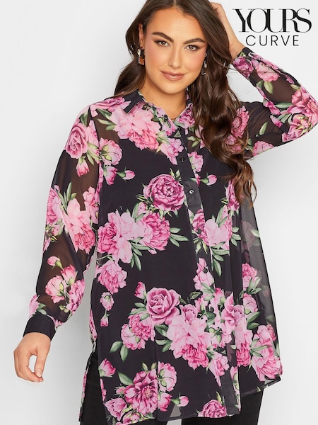 Черный - Yours Curve London Boyfriend Shirt (K49404) | €20