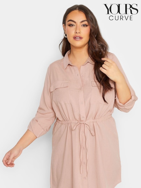 Pink - Yours Curve Linen Utility Tunic Contains Linen (K49405) | 19 €