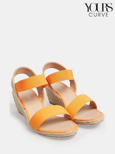 Yours Curve Orange Extra-Wide Fit Espadrille Wedge (K49549) | €16.50