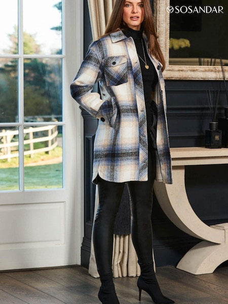 Sosandar Check Longline Shacket (K49605) | €23