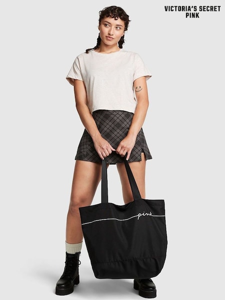 Victoria's Secret PINK Heather Oatmeal Beige Short Sleeve Shrunken T-Shirt (K49820) | €11