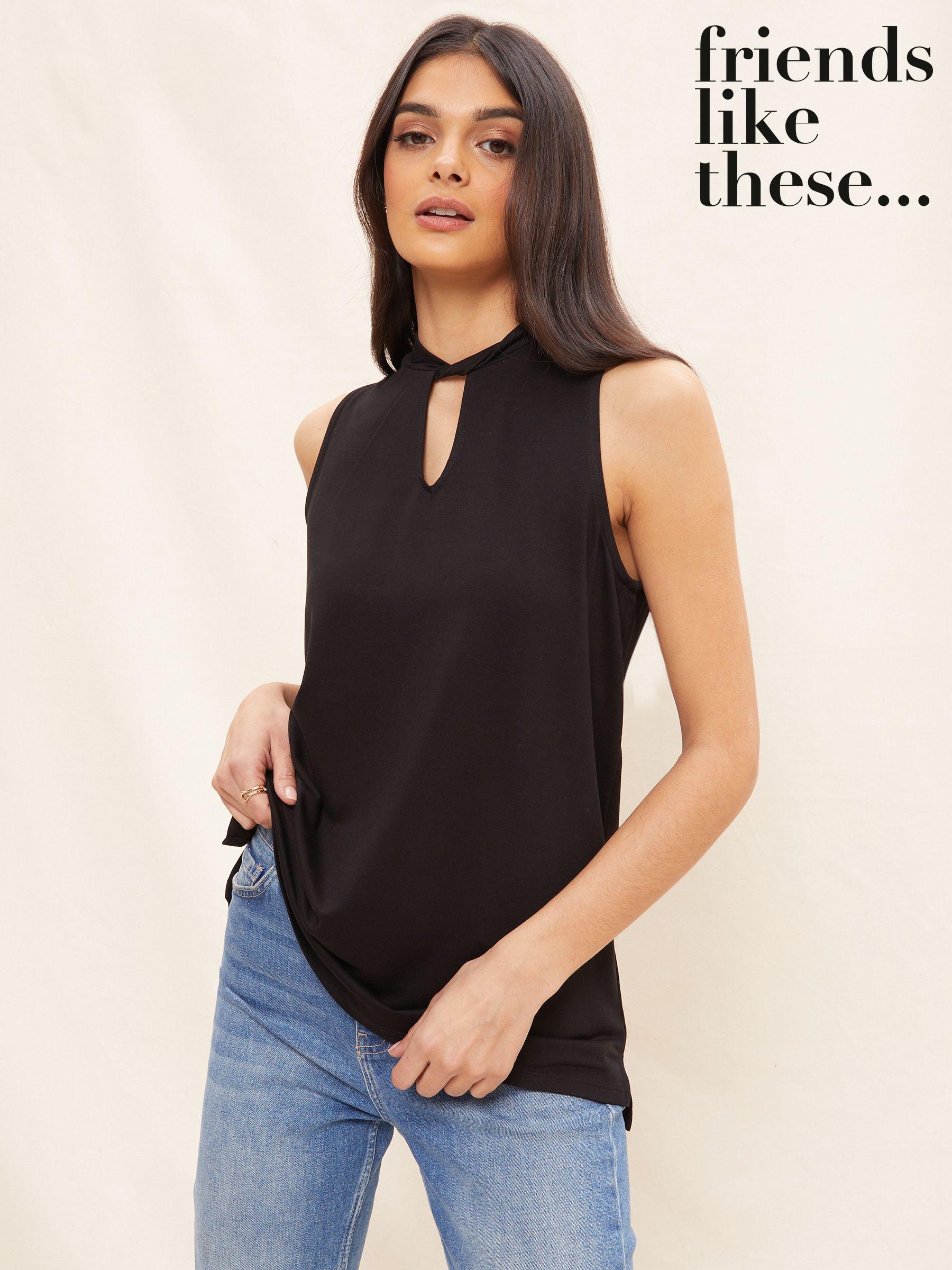 long black sleeveless tunic top