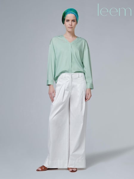 leem Blue Hooded Poplin Blouse (K50879) | €52