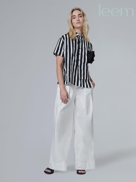 leem Black Applique Shirt (K50889) | €50