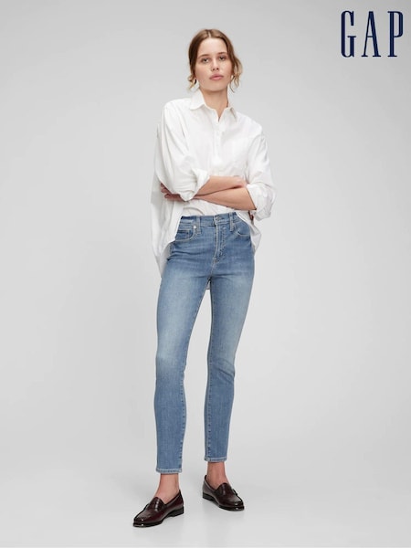 Kevyt Indigo Sininen - Gap High Waisted Stretch Skinny Jeans (K51060) | €71