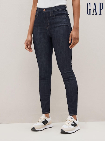 Tumma Indigo Sininen - Gap High Waisted Stretch Skinny Jeans (K51061) | €71
