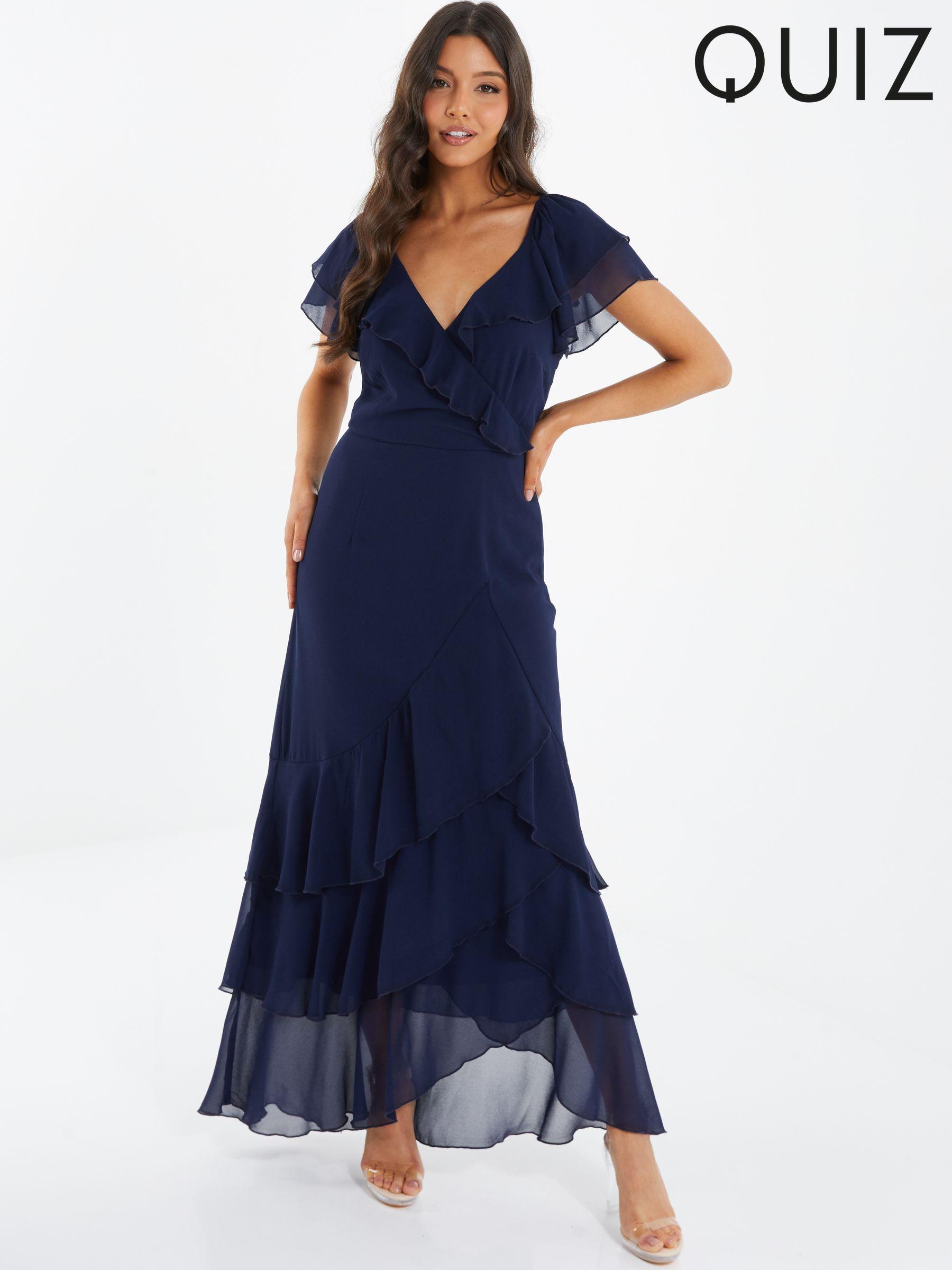 Quiz navy dress maxi online