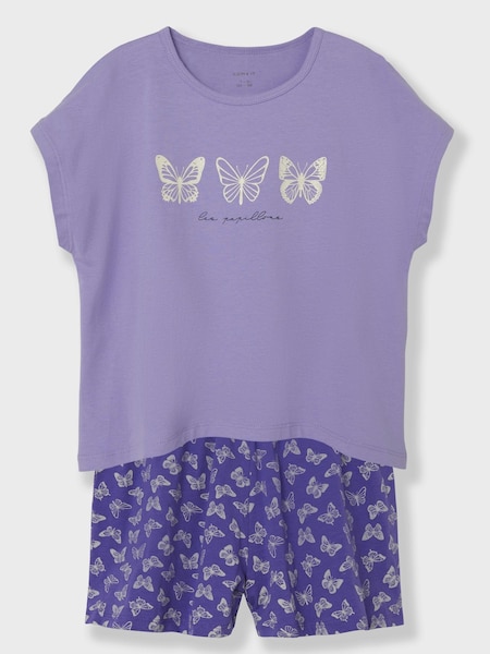 Name It Purple Butterfly Short Sleeve Printed PJ Set (K51561) | €10