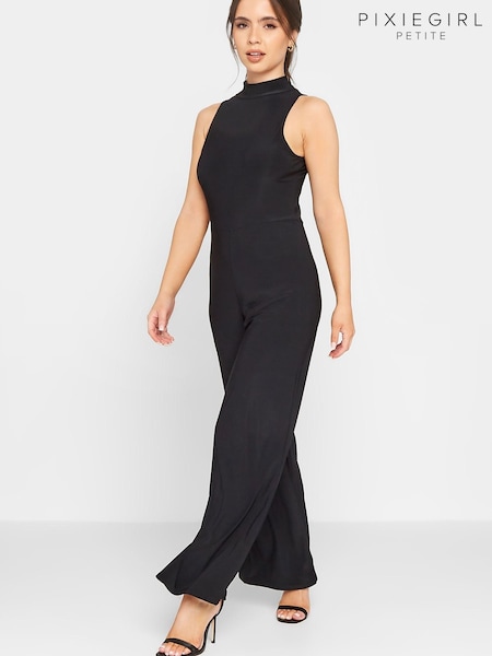 PixieGirl Petite Black Halter Wide Leg Jumpsuit (K51829) | €25