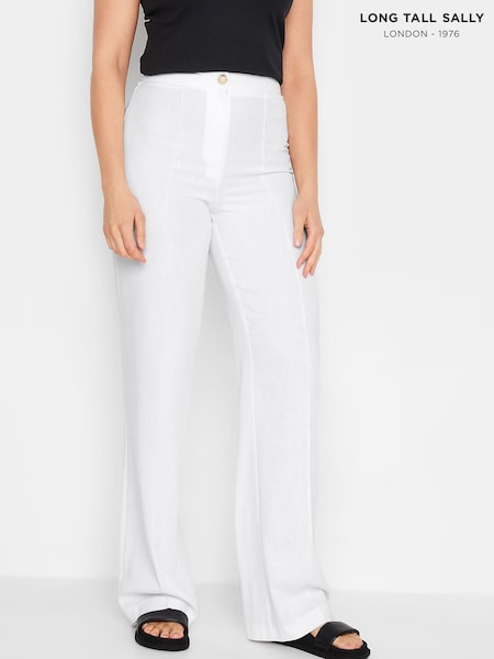 Long Tall Sally White Linen Trousers With A Touch Of Linen (K51835) | € 23