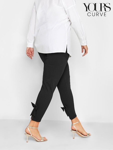 Yours Curve Black London Bow Back Tapered Trouser (K51888) | €20.50