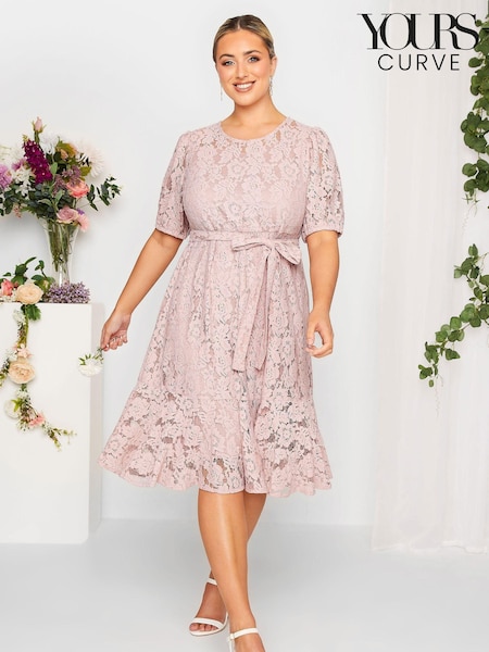 Yours Curve Pink London Lace Dress (K51924) | € 43