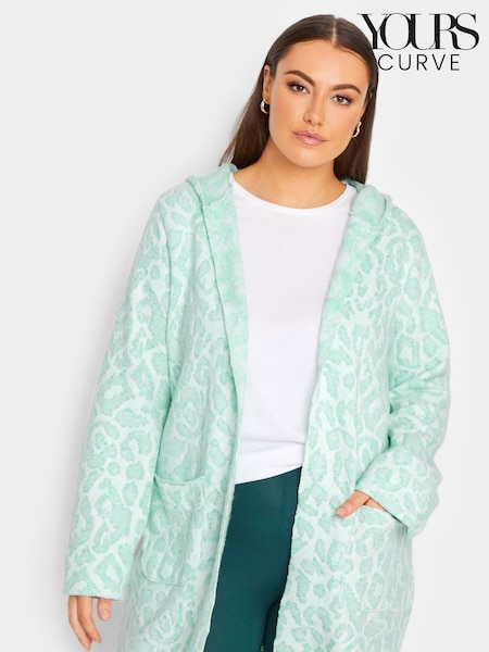 Yours Curve Green Luxury Hooded Faux Fur Jacket (K51942) | €26
