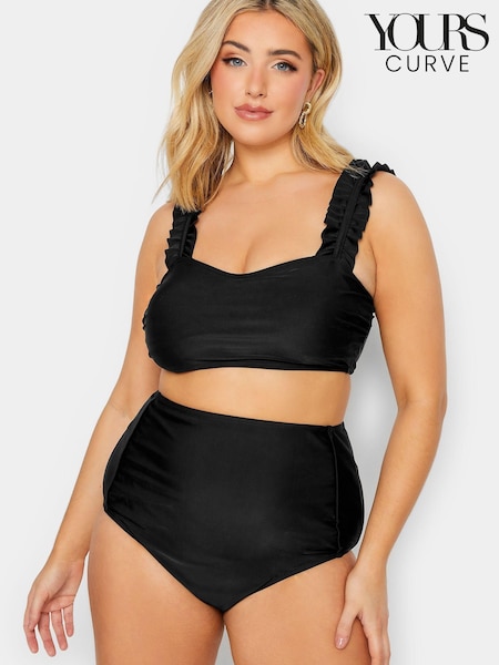 Черный - Yours Curve Frill Strap Bikini Top (K52065) | €7